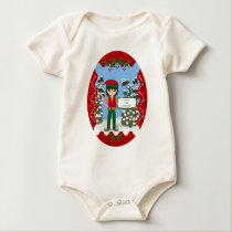 Baby's First Christmas Elf and Candy Canes Shirt by KirstenEdwards Baby's First Christmas Elf and Candy Canes Shirt