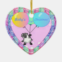 Baby's First Christmas lamb ornament template