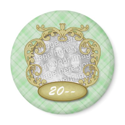 Baby's First Christmas Light Green Plaid magnets