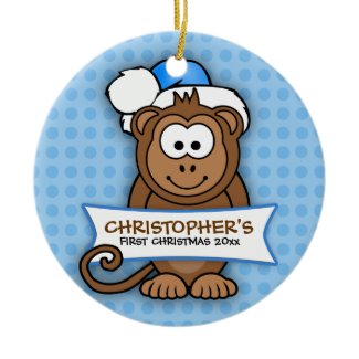 Baby's First Christmas Monkey Ornament