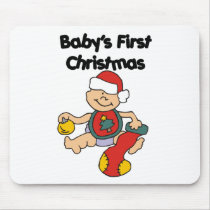 Baby's First Christmas mousepads by funnyholidaytshirts Baby's First Christmas mousepads