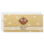 Baby's First Christmas. On Gold Color Background. Rack Cards