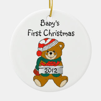 personalized teddy bear christmas ornament