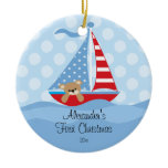 Baby's First Christmas Ornament Sailboat Baby Boy