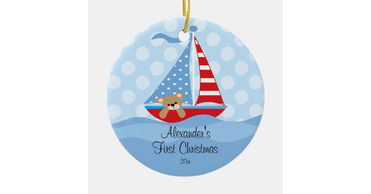 baby s first christmas ornament sailboat baby boy zazzle baby s first christmas ornament sailboat baby boy zazzle