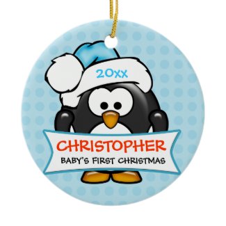 Baby's First Christmas Penguin Ornament ornament