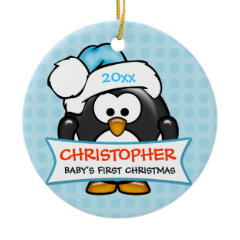 Baby's First Christmas Penguin Ornament