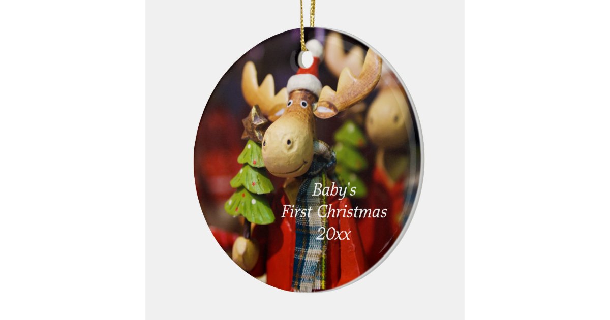 baby s first christmas personalized moose ornament zazzle baby s first christmas personalized moose ornament zazzle