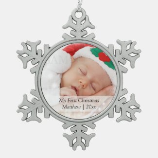 Babys First Christmas Personalized Photo Template Ornaments