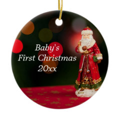 Baby's First Christmas Personalized Santa Ornament