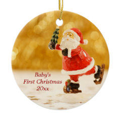 Baby's First Christmas Personalized Santa Ornament
