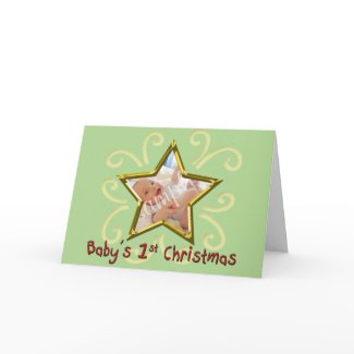 Baby's First Christmas Photo Card card