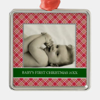 Baby's First Christmas Photo Holiday Ornaments
