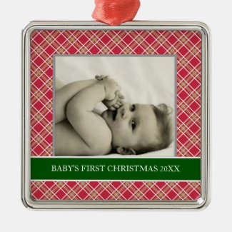 Baby's First Christmas Photo Holiday Ornaments