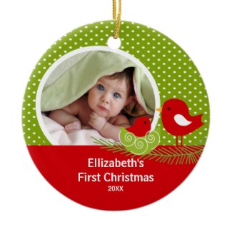 Babys First Christmas Photo Ornament Baby Bird ornament