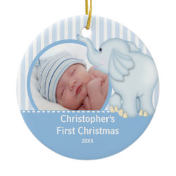 Babys First Christmas Photo Ornament Elelphant ornament