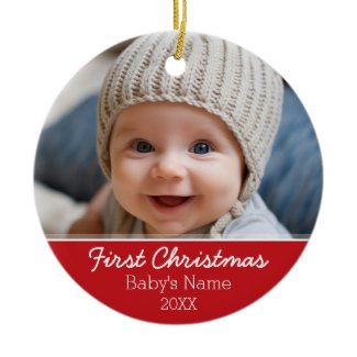 Baby&#39;s First Christmas Photo - Single Sided Christmas Ornament