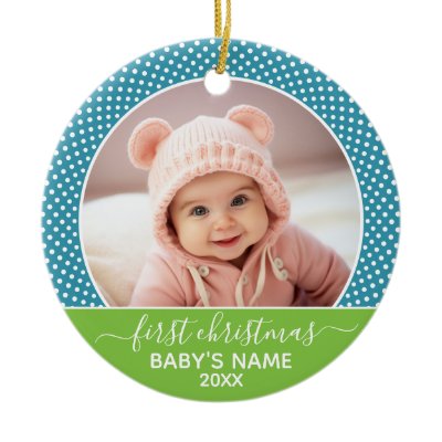 Baby&#39;s First Christmas Photo - Single Sided Christmas Ornament