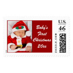 Babys First Christmas Photo Stamps Design Your Own