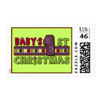 Baby's First Christmas Postage Stamp by traci_designs Baby's First Christmas Postage Stamp