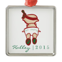 Baby's first Christmas red and green Christmas Ornament