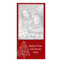 Baby's First Christmas Red Photo Card