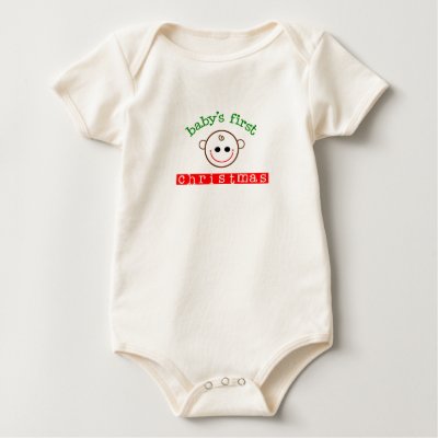 Baby's First Christmas T-shirt by zavvyzoo