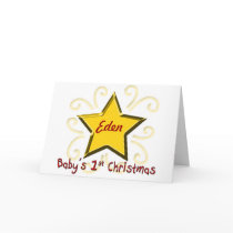 Baby's First Christmas White Star Card