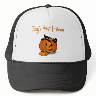 Baby's First Halloween Mesh Hat by funnyholidaytshirts