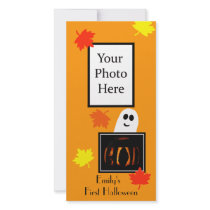 Baby's First Halloween Photo Card photo cards by henishouseofpaper Baby's First Halloween Photo Card photo cards