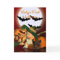 Baby's First Halloween with bats and pumpkins cards by moonlake Baby's First Halloween with bats and pumpkins cards
