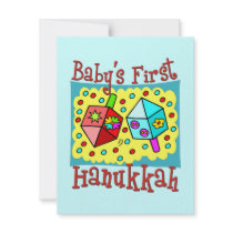 Baby's First Hanukkah invitations by teeloft Baby's First Hanukkah invitations