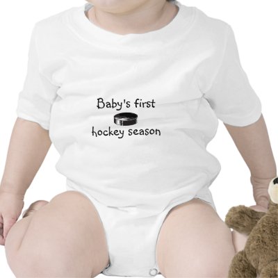 Baby's first hockey season tshirt by trish1968