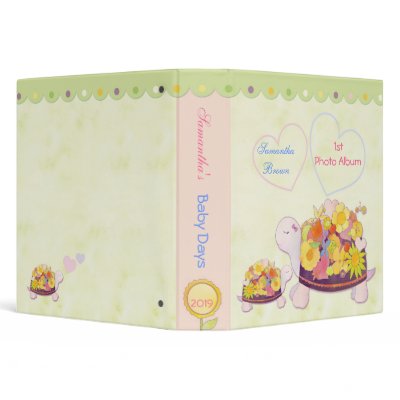 Baby's First Photo Album: Lil' Flower Turtles 3 Ring Binders by daphne1024