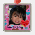 Baby's First Photo Ornament with Hearts