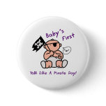 Baby's first talk like a pirate day button