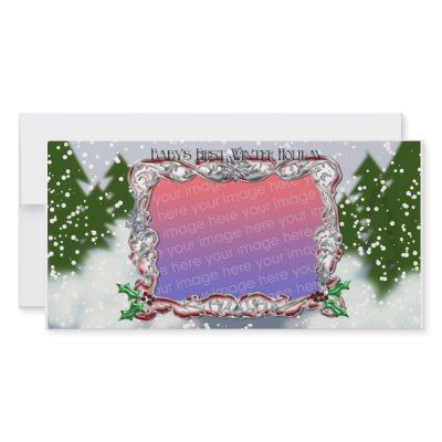 baby's first winter holiday picture card by wolffreeborn
