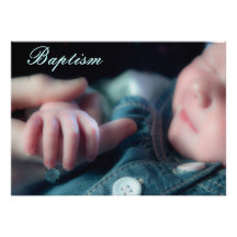 Baby's Hand  Baptism Invitation