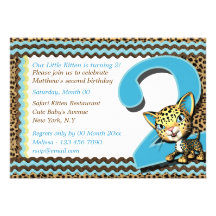 Baby's second birthday jungle safari personalized invitation