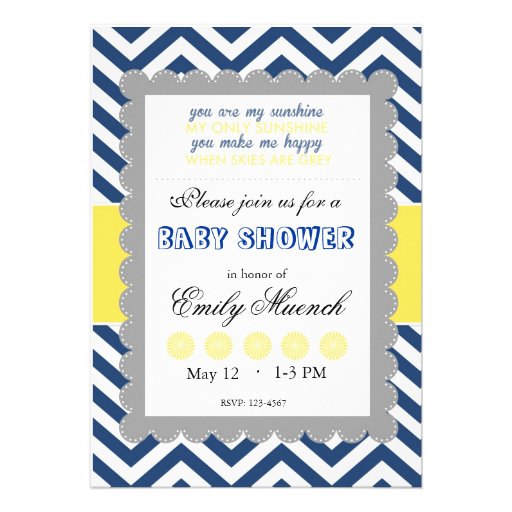 Babyshower in honor of: custom invites