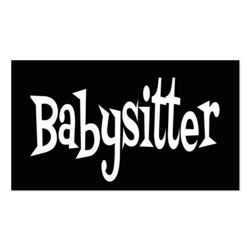Babysitter Black and White Business Card