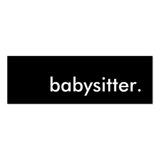 babysitter. business card (front side)