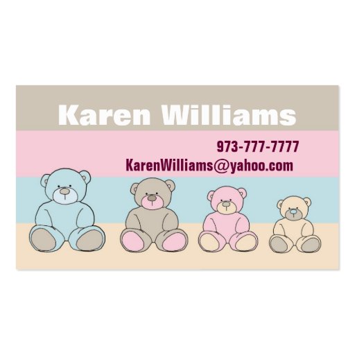 Babysitter business cards (back side)