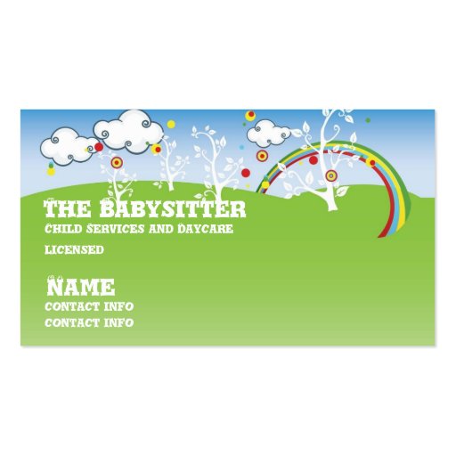 babysitter childcare Business card (front side)
