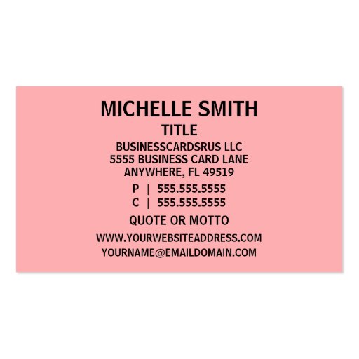 Babysitter Damask Business Card (back side)