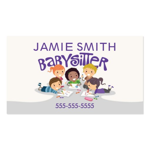 Babysitter Professional Business Card (front side)