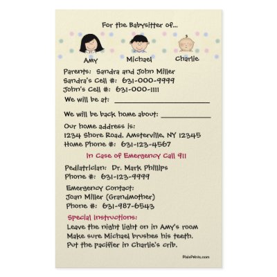 Babysitter Stationery by PixiePrints