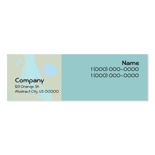 Babysitter Turquoise and Tan Hands Business Card Template (back side)