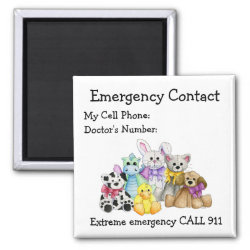 Babysitter's Emergency Contact Magnet magnet