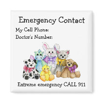 Babysitter's Emergency Contact Magnet by 13BlackCatsDesigns Babysitter's Emergency Contact Magnet